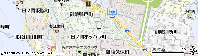 京都府京都市山科区御陵鴨戸町23周辺の地図