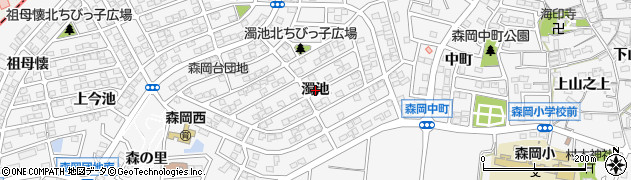 愛知県東浦町（知多郡）森岡（濁池）周辺の地図