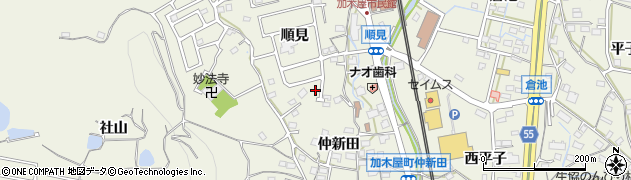 愛知県東海市加木屋町仲新田14周辺の地図