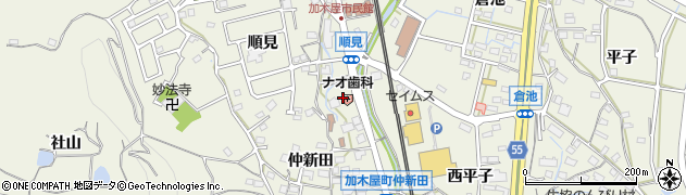 愛知県東海市加木屋町仲新田50周辺の地図