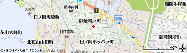京都府京都市山科区御陵鴨戸町14周辺の地図