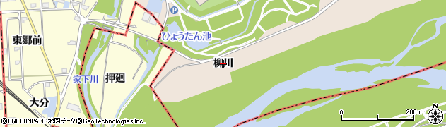 愛知県豊田市畝部東町（柳川）周辺の地図