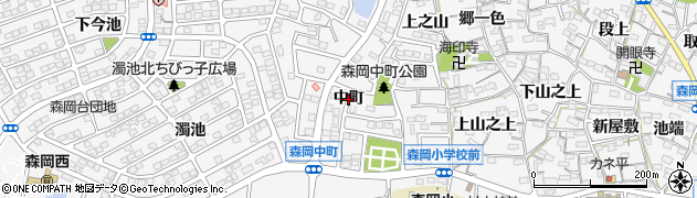 愛知県東浦町（知多郡）森岡（中町）周辺の地図