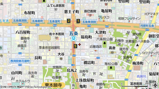 〒600-8172 京都府京都市下京区下平野町の地図