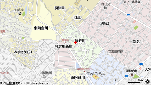 〒510-0006 三重県四日市市緑丘町の地図