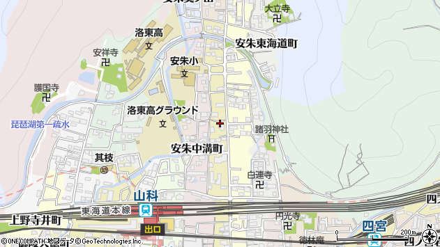 〒607-8007 京都府京都市山科区安朱馬場ノ西町の地図