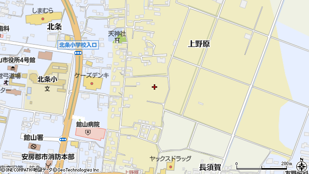 〒294-0042 千葉県館山市上野原の地図