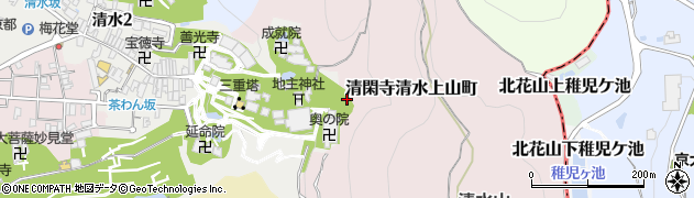 京都府京都市東山区清閑寺清水上山町周辺の地図