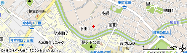 愛知県安城市里町（脇ノ田）周辺の地図