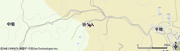 愛知県岡崎市米河内町（笹ケ入）周辺の地図