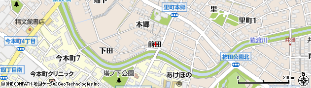 愛知県安城市里町前田周辺の地図