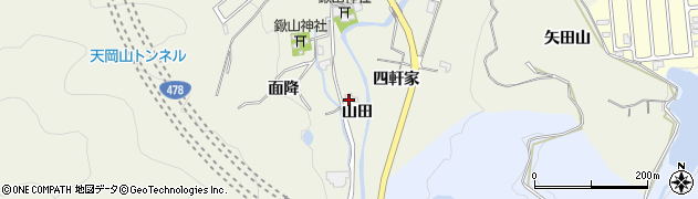 京都府亀岡市上矢田町（山田）周辺の地図