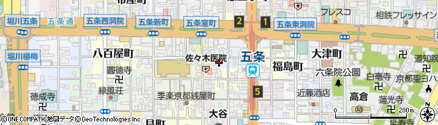 京都府京都市下京区横諏訪町周辺の地図