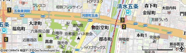 京都府京都市下京区御影堂町周辺の地図