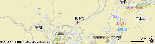 愛知県岡崎市米河内町（狐ヤゲ）周辺の地図