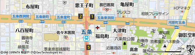 京都五条東洞院郵便局周辺の地図