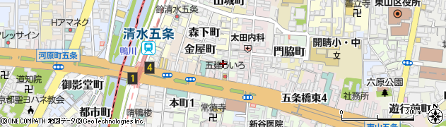 京都府京都市東山区音羽町周辺の地図