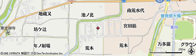 京都府亀岡市曽我部町犬飼（池ノ北）周辺の地図