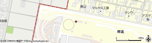 愛知県岡崎市北野町（狐畔）周辺の地図