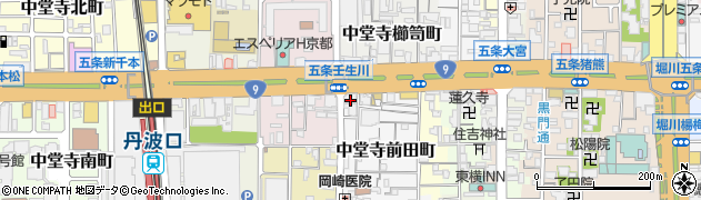 京都府京都市下京区中堂寺前田町24周辺の地図