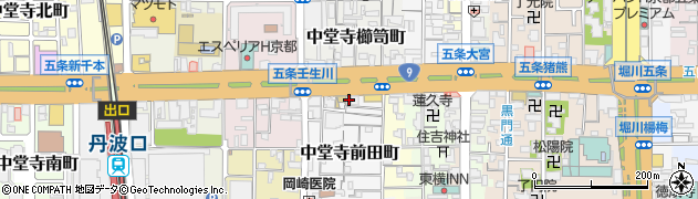 京都府京都市下京区中堂寺前田町34周辺の地図