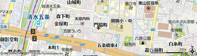 京都府京都市東山区門脇町周辺の地図