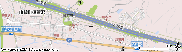 兵庫県宍粟市山崎町須賀沢周辺の地図