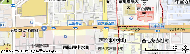 京都府京都市右京区西院南高田町周辺の地図