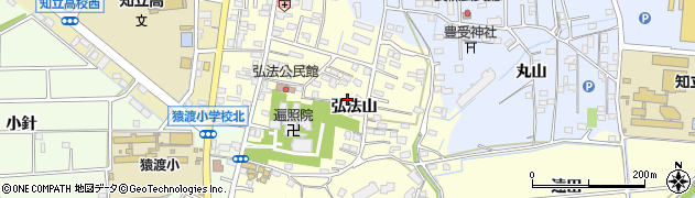 愛知県知立市弘法町弘法山周辺の地図