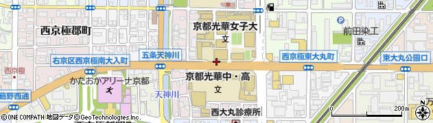 光華女子学園　京都光華女子大学・京都光華女子大学短期大学部保健室周辺の地図