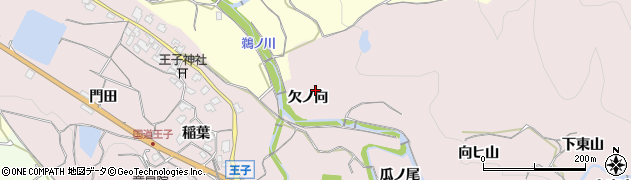 京都府亀岡市篠町王子（欠ノ向）周辺の地図