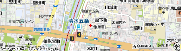 京都府京都市東山区田中町周辺の地図