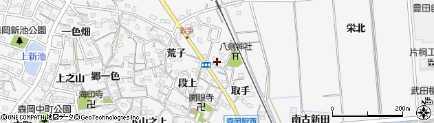 愛知県東浦町（知多郡）森岡（取手）周辺の地図