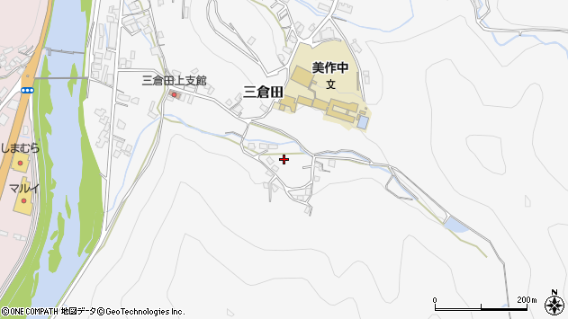 〒707-0046 岡山県美作市三倉田の地図