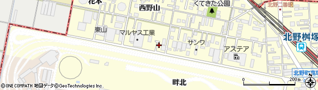 愛知県岡崎市北野町西野山35周辺の地図
