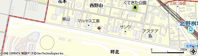 愛知県岡崎市北野町西野山34周辺の地図