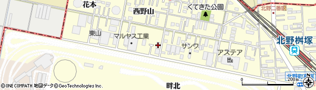 愛知県岡崎市北野町西野山36周辺の地図