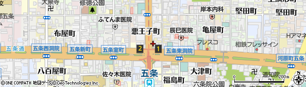カレーハウスＣｏＣｏ壱番屋烏丸五条店周辺の地図