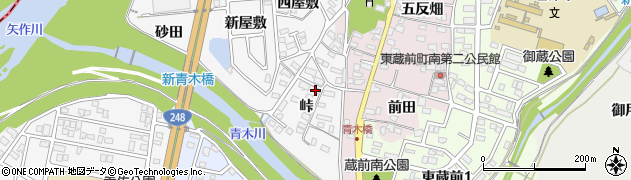 愛知県岡崎市西蔵前町（峠）周辺の地図