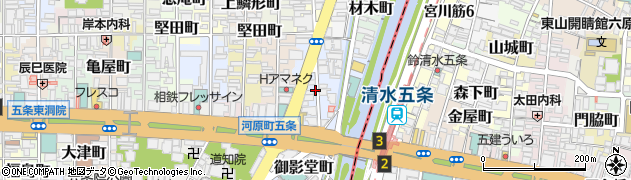 京都府京都市下京区西橋詰町周辺の地図