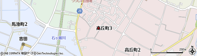 愛知県大府市高丘町3丁目周辺の地図