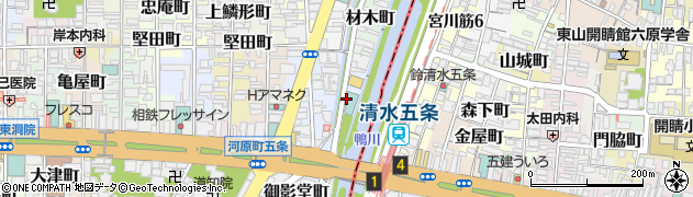 京都府京都市下京区下材木町周辺の地図