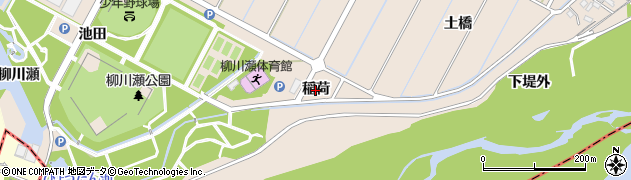 愛知県豊田市畝部東町（稲荷）周辺の地図