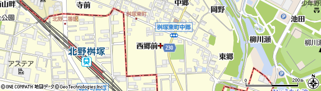 愛知県豊田市桝塚東町西郷前周辺の地図