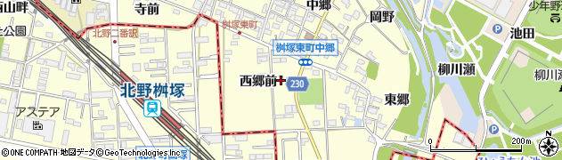 愛知県豊田市桝塚東町（西郷前）周辺の地図