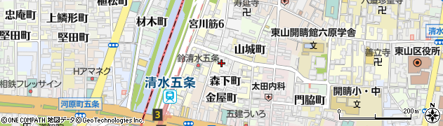 京都府京都市東山区西川原町周辺の地図