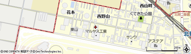 愛知県岡崎市北野町西野山26周辺の地図