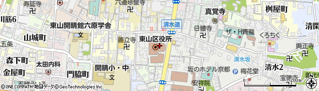 京都市東山地域体育館周辺の地図
