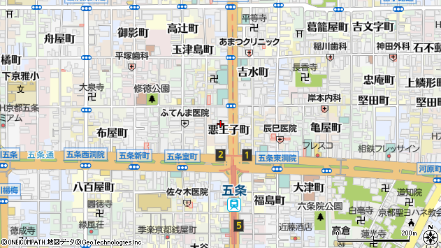 〒600-8410 京都府京都市下京区悪王子町の地図