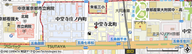 京都府京都市下京区中堂寺北町周辺の地図